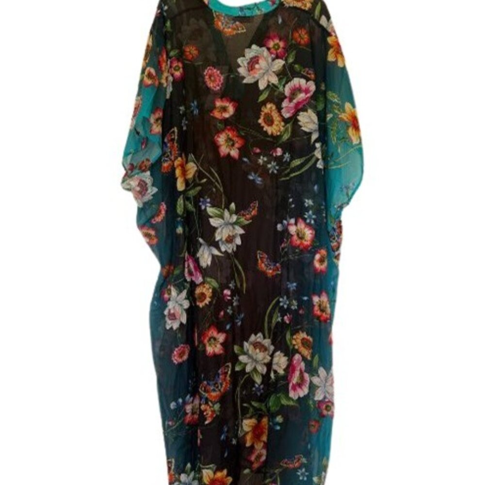 Johnny Was Ombre Garden Black Kaftan